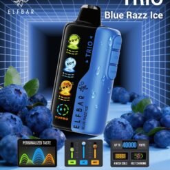 IMG-20251222-WA0138-247x247-1.jpg Elf Bar TRIO 40000 Puffs 5% – Blue Razz Ice – Disposable Vape – Type C Rechargeable (Triple Adjustment Ice+Sweet+Sour) | vape shop Mumbai
